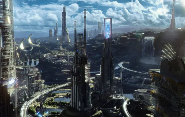 Picture fiction, Tomorrowland, Future earth, where everything is possible, Imagine a world