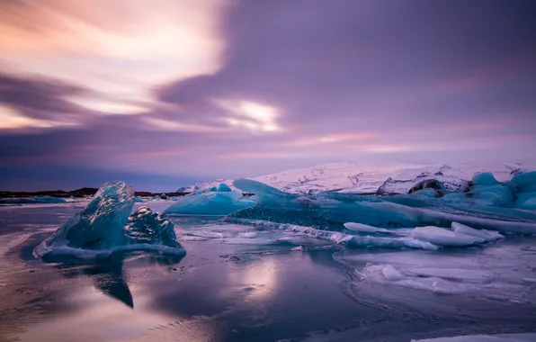 Ice, snow, landscape, mountains