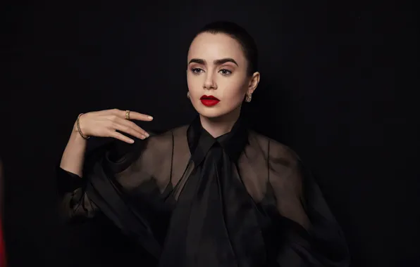 Look, girl, pose, photo, actress, lips, beauty, Lily Collins