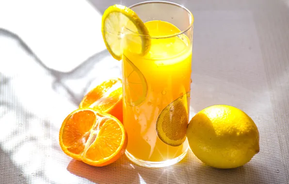 Glass, drink, lemonade
