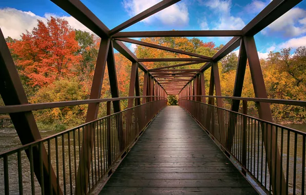Picture autumn, bridge, Canada