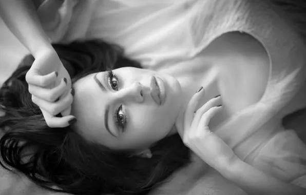 Picture white, black, model, brunette
