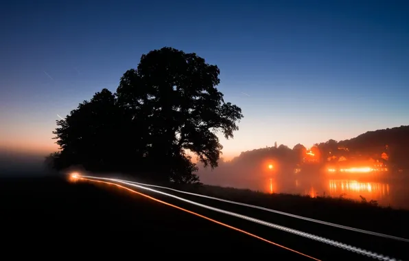 Road, night, photoshop