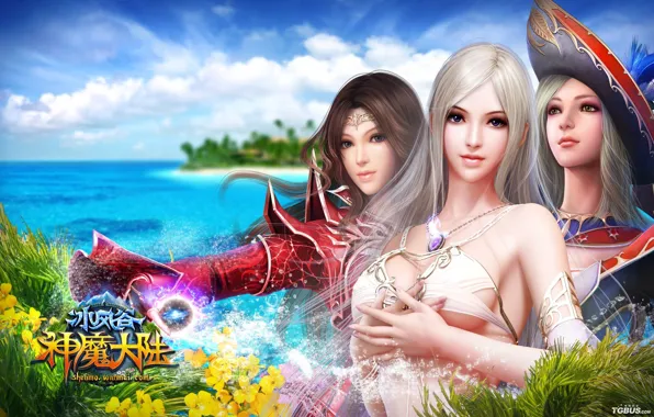 Girl, beach, island, forsaken world, sillia