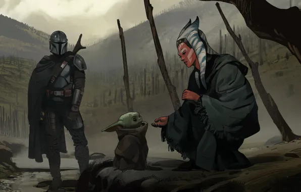 The film, figure, Ahsoka, Mandalore, The Mandalorian, Grog, official concept art, official concept art