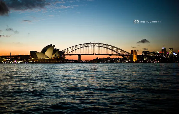 Picture sunset, bridge, Australia, Sydney, Motograffi Photography, Opera house