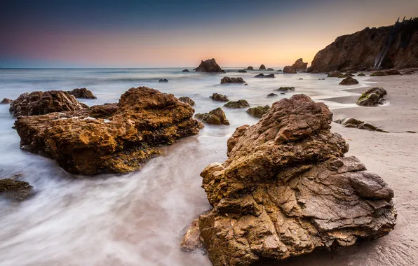 Sand, beach, stones, the ocean