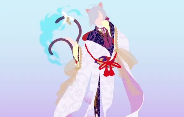 Download wallpaper minimalism, guy, ears, tails, section art in