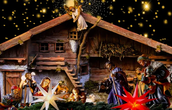 Jesus, House, Angel, Christmas, Toys, Religion, Men, The Virgin Mary
