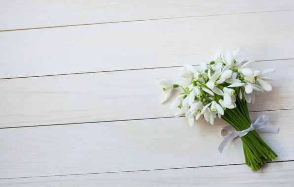 Flowers, bouquet, spring, snowdrops, tape