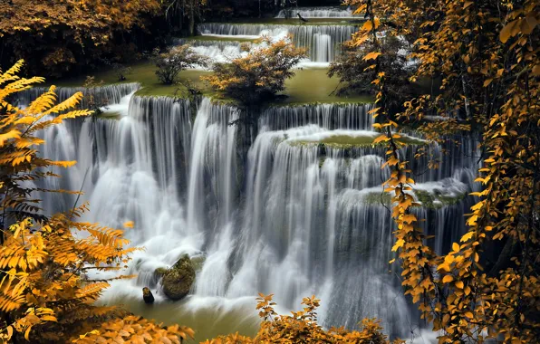 Picture photo, Nature, Autumn, Waterfalls