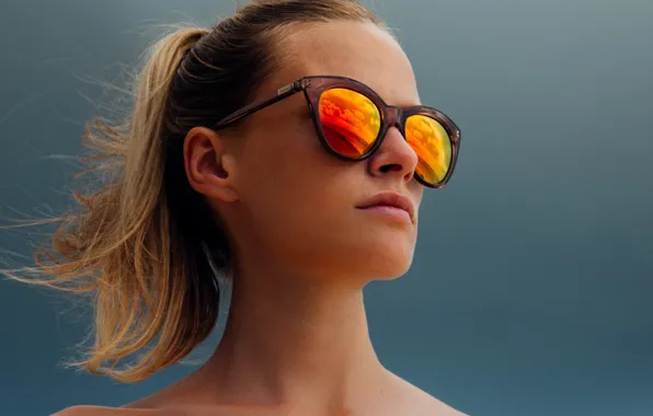 Picture girl, glasses, beauty