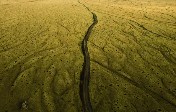 Road, nature, valley, the view from the top, relief