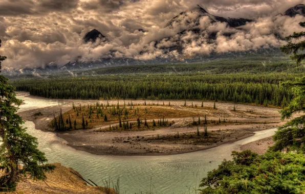 Picture landscape, mountains, river