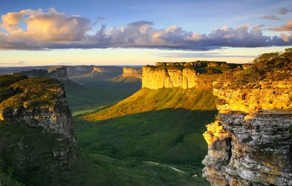 Mountains, rocks, valley, Brazil, national Park, Baja, Chapada Diamantina