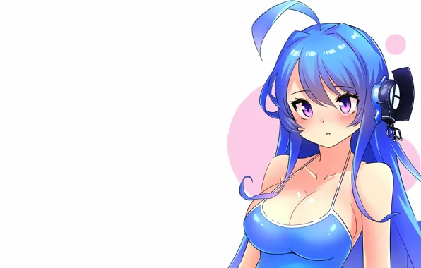 Girl, sexy, cleavage, long hair, boobs, anime, beautiful, purple eyes