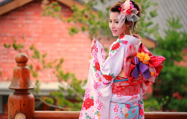Picture summer, face, style, clothing, kimono