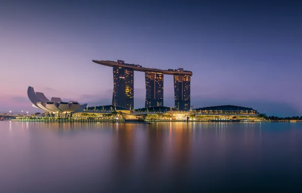 Singapore, architecture, Morning, Marina Bay
