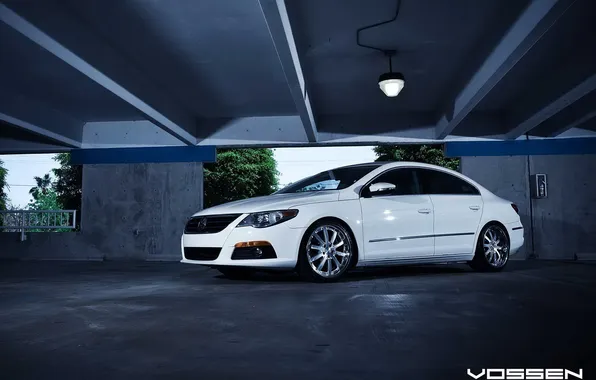 Picture white, Volkswagen, Parking, passat cc