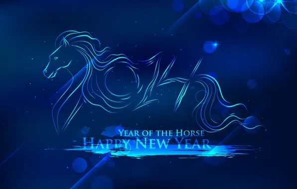 Picture blue, background, holiday, New year, 2014, the year of the horse