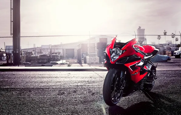 Red, motorcycle, red, Suzuki, Blik, motorcycle, Suzuki, 1000