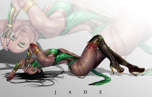 Picture girl, pose, tights, Mortal Kombat