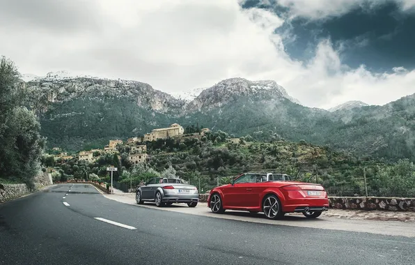 Picture Audi, Roadster, Red, Cars, Quattro, Spain, Silver, Rear