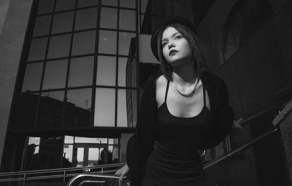 Girl, sweetheart, model, brunette, Wallpaper, Portrait, Beads, Piercing