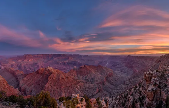 View from the observation deck, South Rome, Navajo Point, AZ, The Grand Canyon, USA