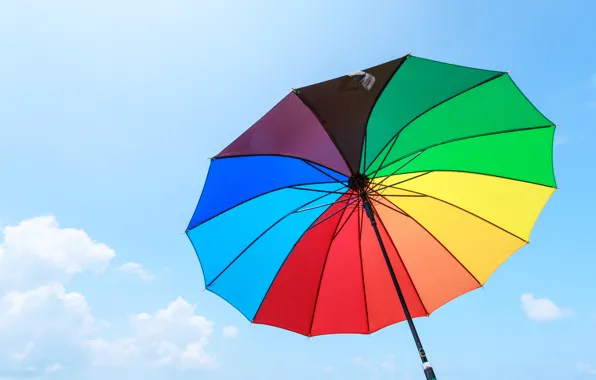 The sky, color, rainbow, colors, umbrella, colorful, rainbow, umbrella