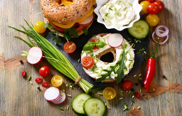 Picture food, vegetables, tomatoes, sauce, food, sandwich, cucumbers, cream