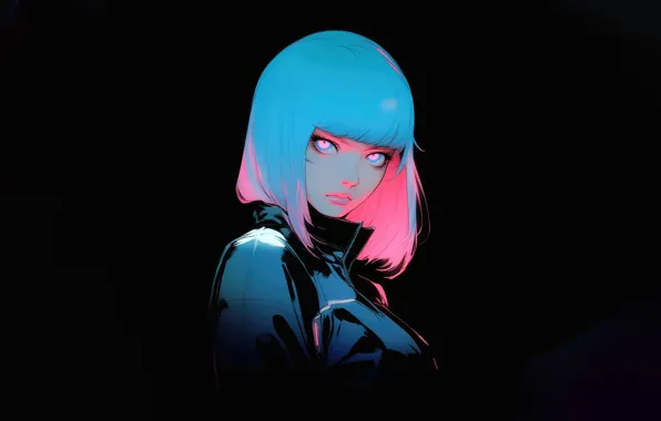 Girl, neon, scifi, you