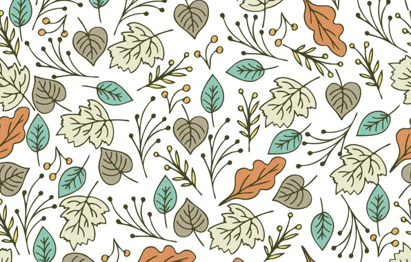 Autumn, white, leaves, background
