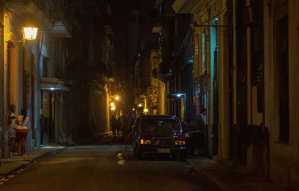 Machine, people, street, the evening, Rashid Usmanov