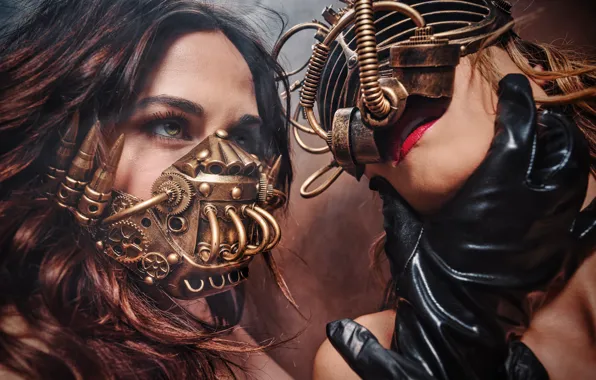 Style, girls, face, steampunk, mask