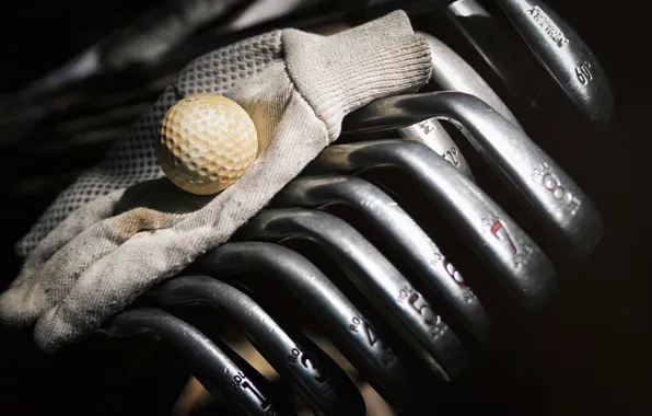 Macro, the ball, Golf, glove, stick