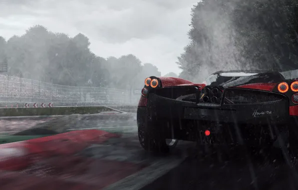 Picture supercar, rain, Zonda, speed, Need For Speed Rivals