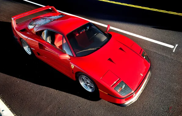 Road, machine, background, Ferrari F40