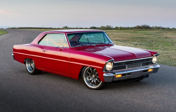 Red, chevrolet, 1967, nova