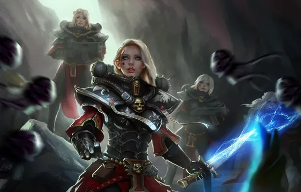 Picture girl, warrior, knight