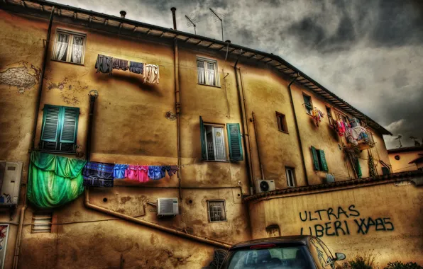 HDR, Home, Italy, Windows, The building, Italy, Italia, Town