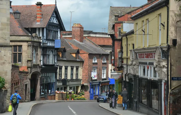 Picture Home, The city, Street, Building, Street, England, Town, Shrewsbury