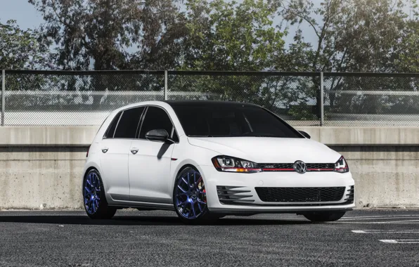 Picture Volkswagen, Blue, golf, White, GTI, Midnight, VMR, MK7