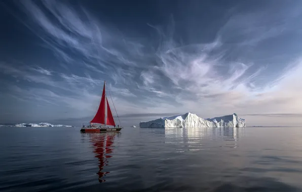 Picture ice, arctic, sailing, Greenland
