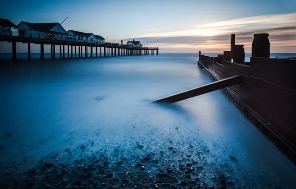 Beach, nature, stones, the ocean, shore, pierce, twilight