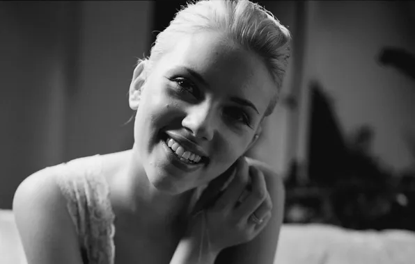 Black and white, actress, Scarlett Johansson, Scarlett Johansson