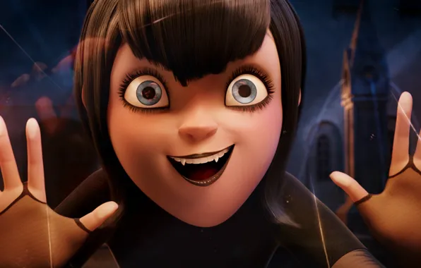 Cinema, animation, girl, forest, tower, monster, design, smile