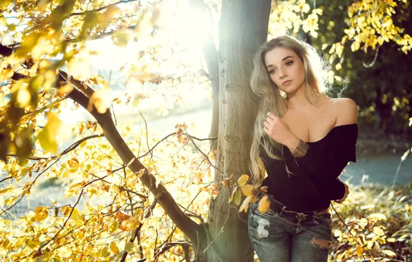 Picture autumn, girl, Loba