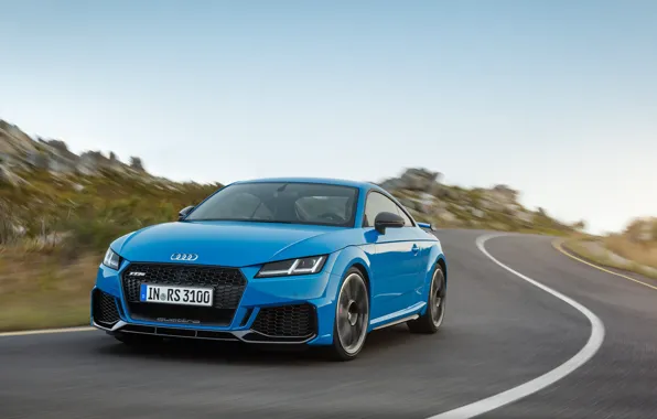 Picture road, machine, Audi, markup, lights, coupe, turn, TT RS