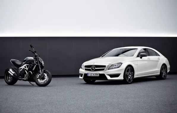 Picture machine, background, Mercedes-Benz, motorcycle, Mercedes, AMG, the front, ducati